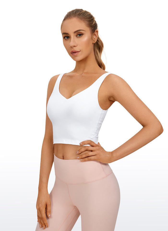 CRZ YOGA Women's Yoga Low support Butterluxe Longline Bra U-back White