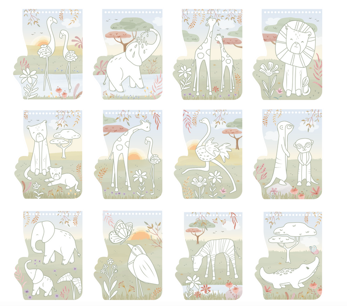 Cahier de coloriage Safari Friends | Flamant rose