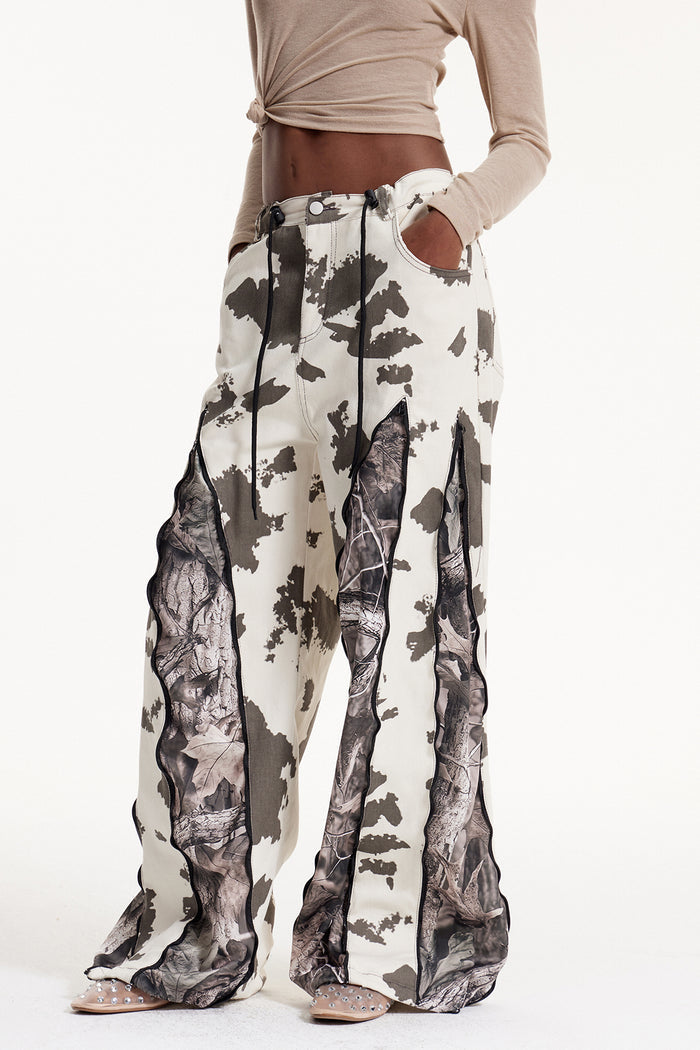Caprina Deconstruct Print Barrel Jeans