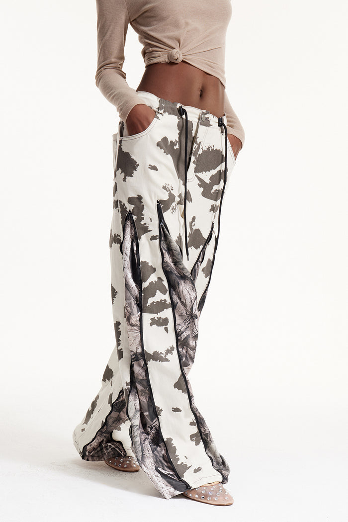 Caprina Deconstruct Print Barrel Jeans