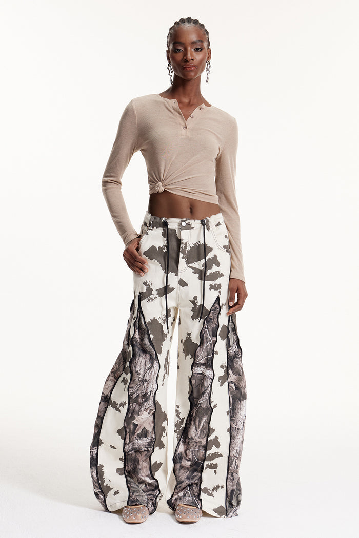 Caprina Deconstruct Print Barrel Jeans