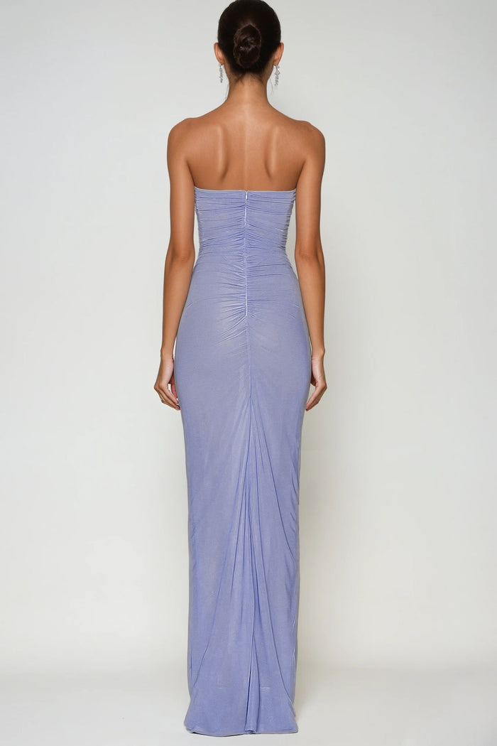 Carmelo Flower Ruch Cutout Maxi Dress