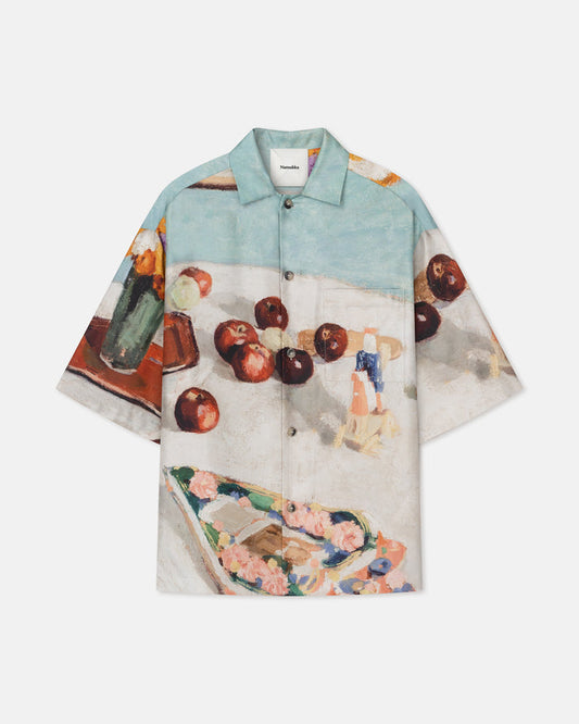 Caspian - Printed Silk Twill Shirt - Gingerbread Heart