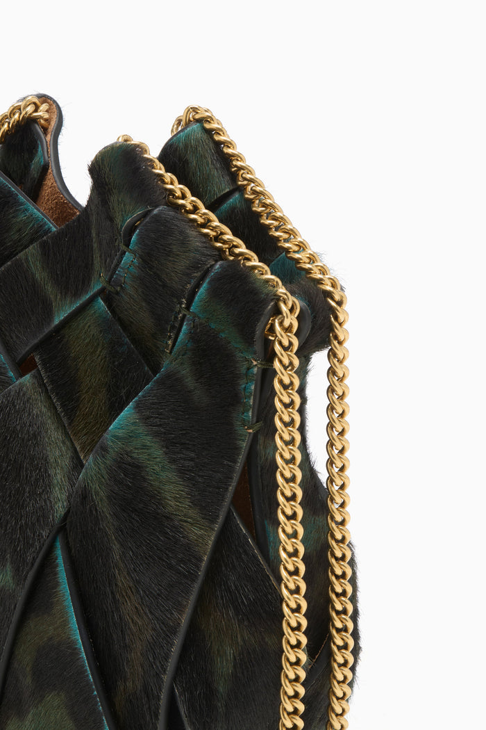 Charlotte Mini Crossbody with Chain - Emerald Leopard