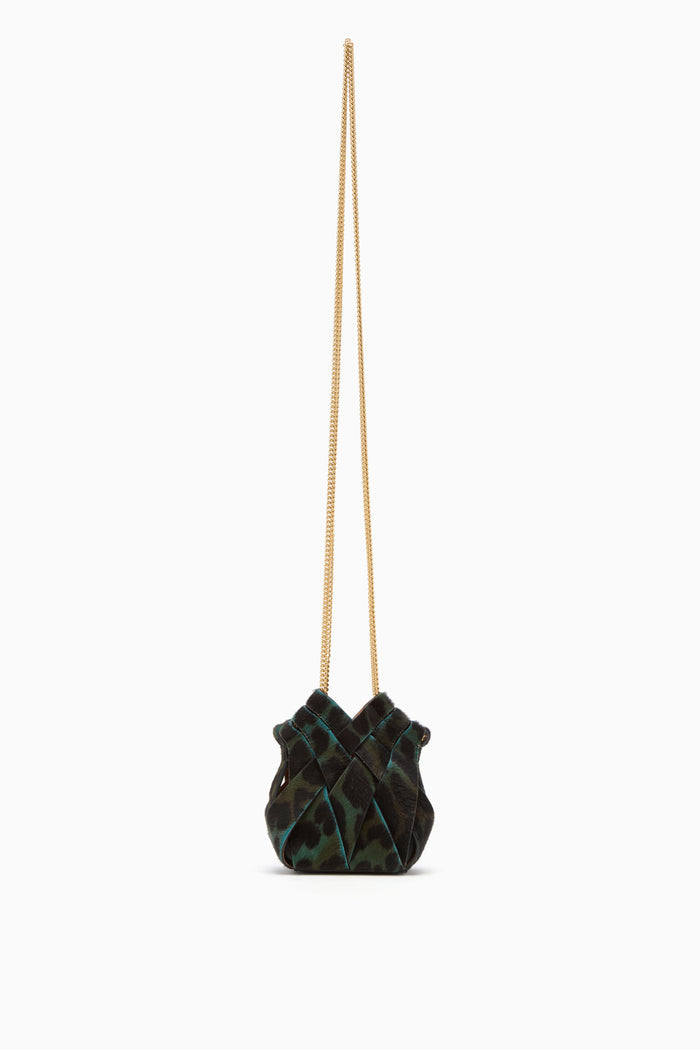 Charlotte Mini Crossbody with Chain - Emerald Leopard