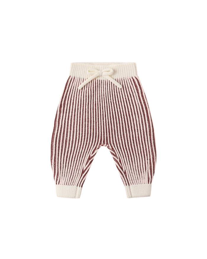 Chunky Knit Pant || Cherry Stripe