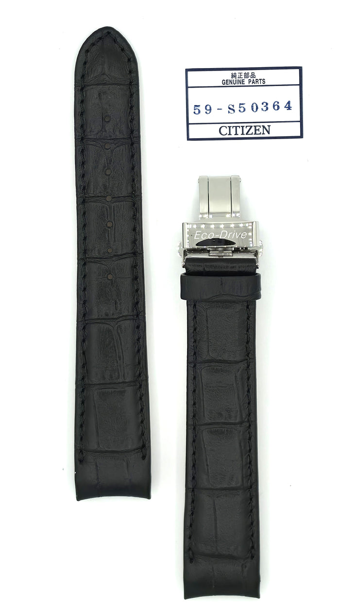 Citizen BL8000-03A Nahkaranneke musta linkkulukolla 59-S50364