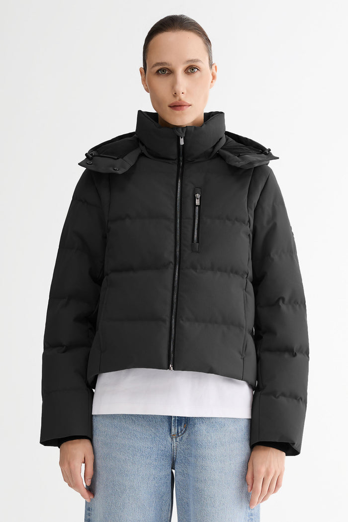 CityForm Short Detachable Hood Down Jacket orolay #color_black