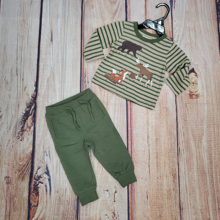 CLEARANCE CR SPORTS MULTI AMINAL STRIPE TOP SET WITH PANTS00
