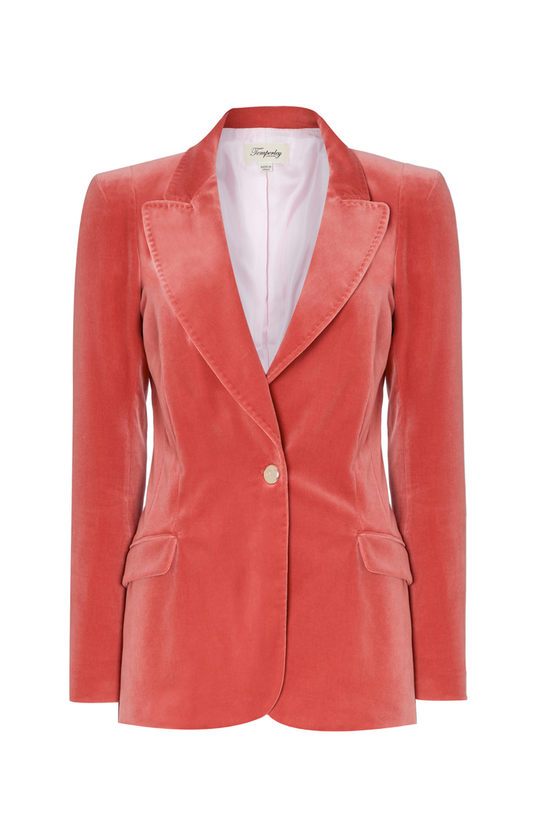 Clove Velvet Jacket - Coral