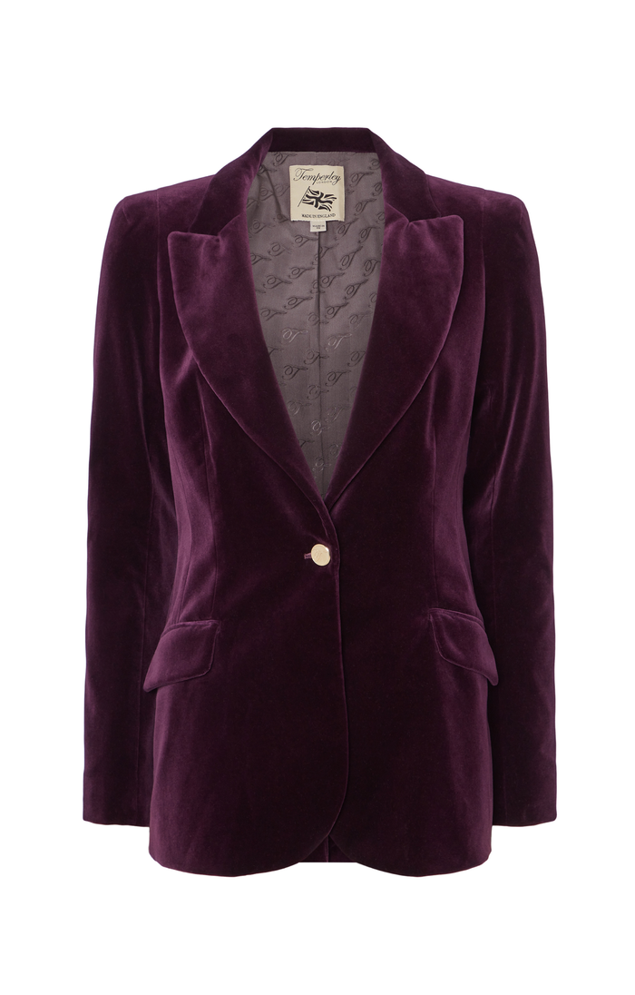 Clove Velvet Jacket - Dark Amethyst