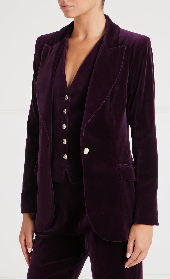 Clove Velvet Jacket - Dark Amethyst