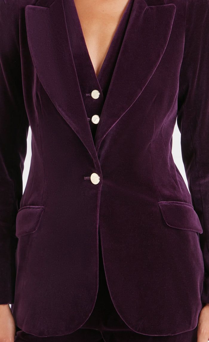 Clove Velvet Jacket - Dark Amethyst