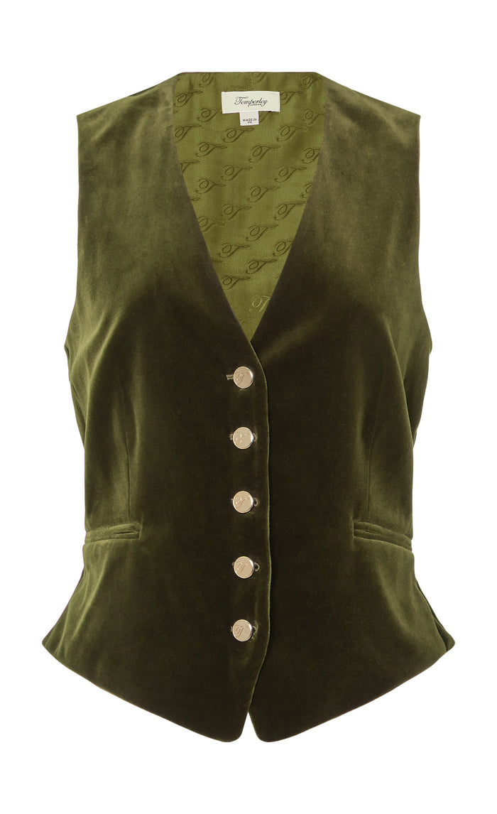 Clove Velvet Waistcoat - Militare