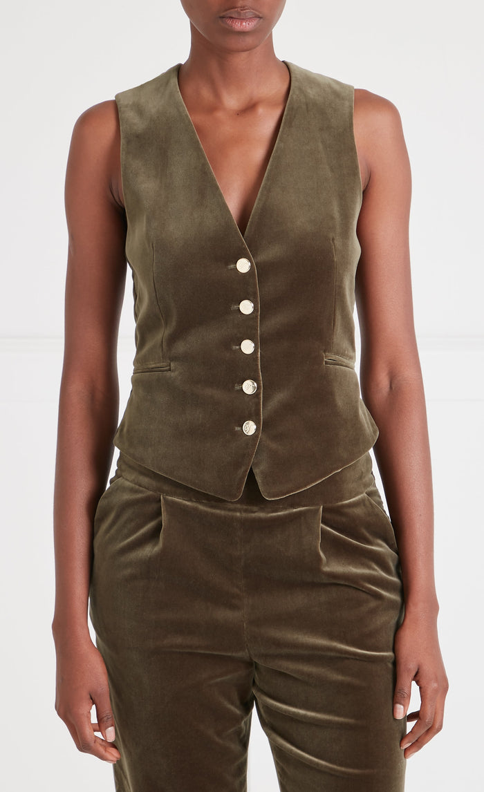 Clove Velvet Waistcoat - Militare