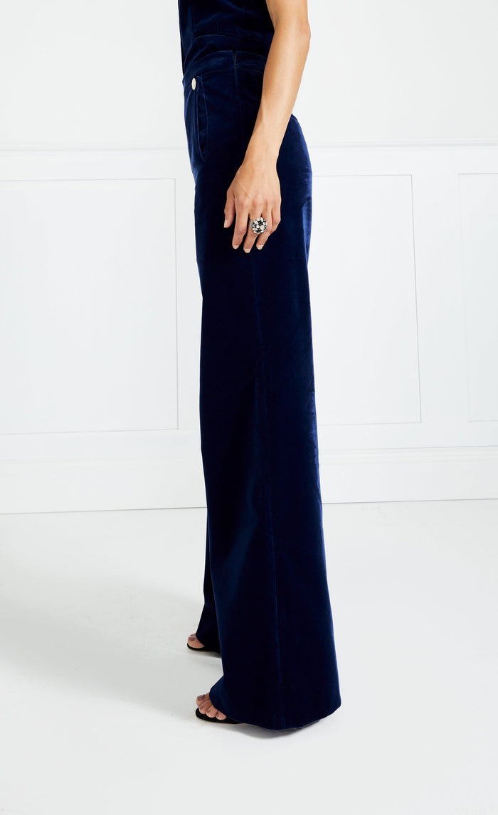 Clove Velvet Waisted Trousers - Ink