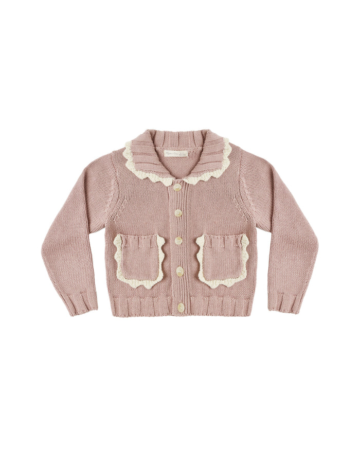 Collared Cardigan || Rosewood - Wee Bee Baby Boutique