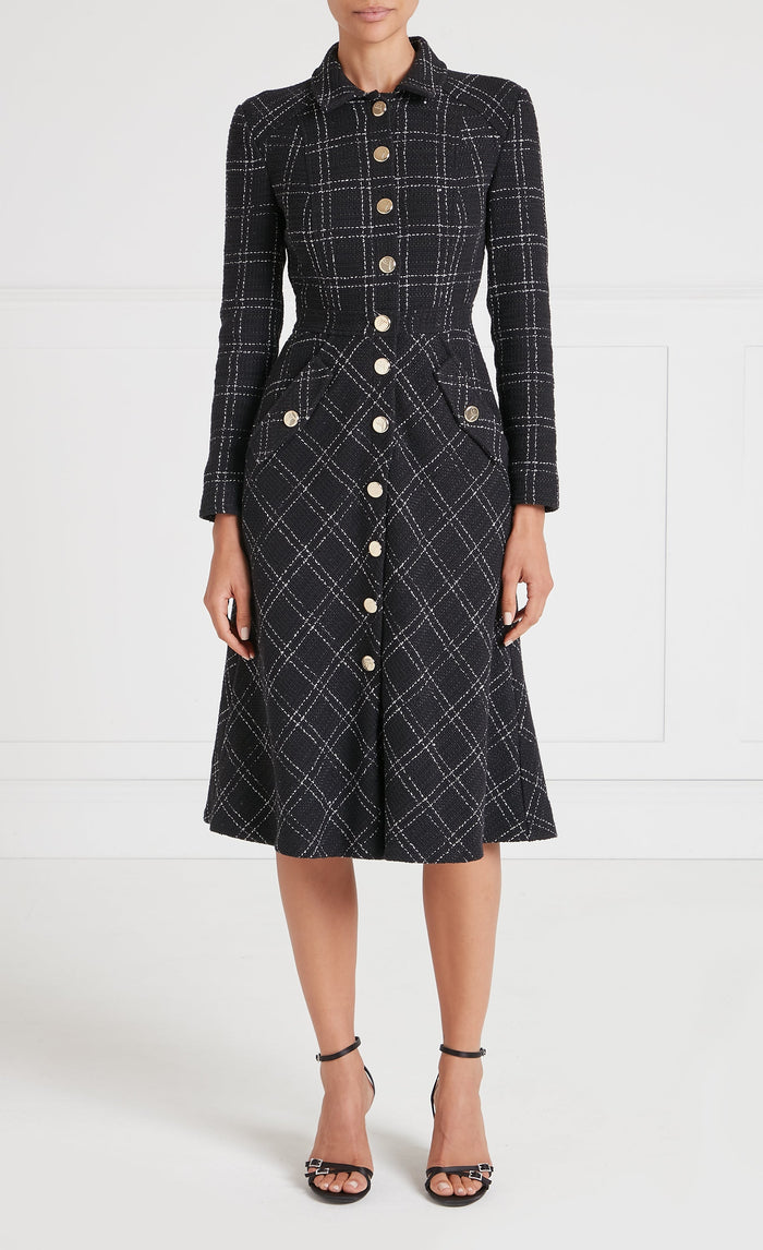 Colonel Dress - Black Check