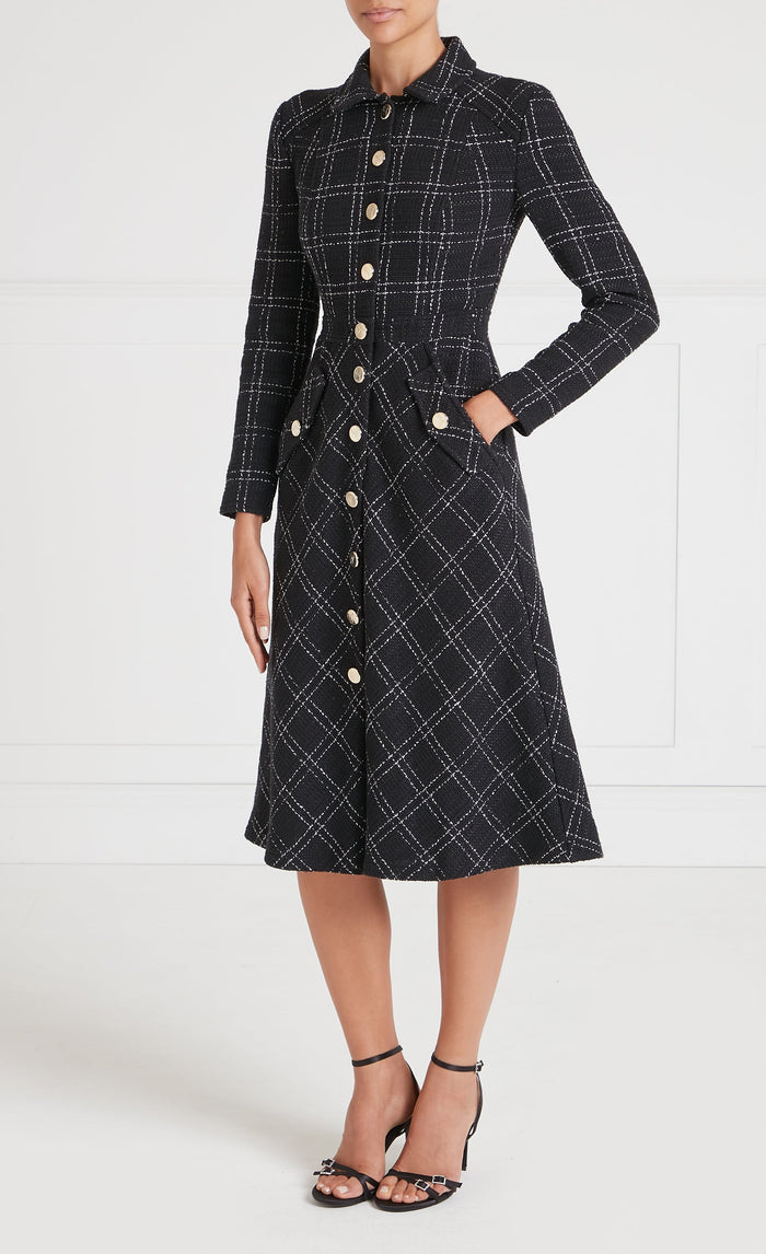 Colonel Dress - Black Check