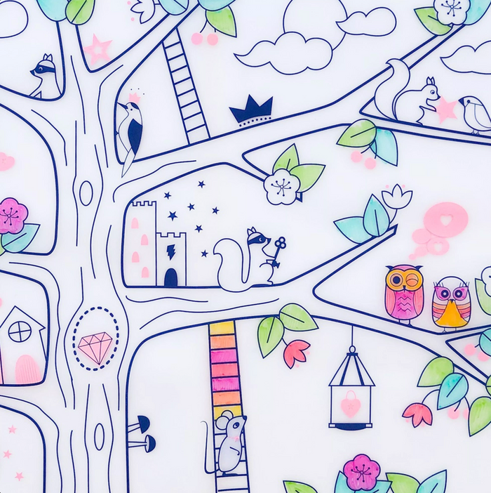 Coloriage réutilisable | Set de table Arbre magique