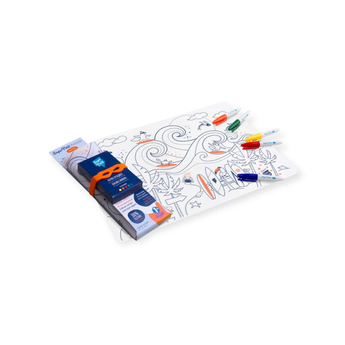 Coloriage réutilisable | Set de table Surf