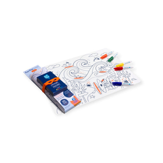 Coloriage réutilisable | Set de table Surf