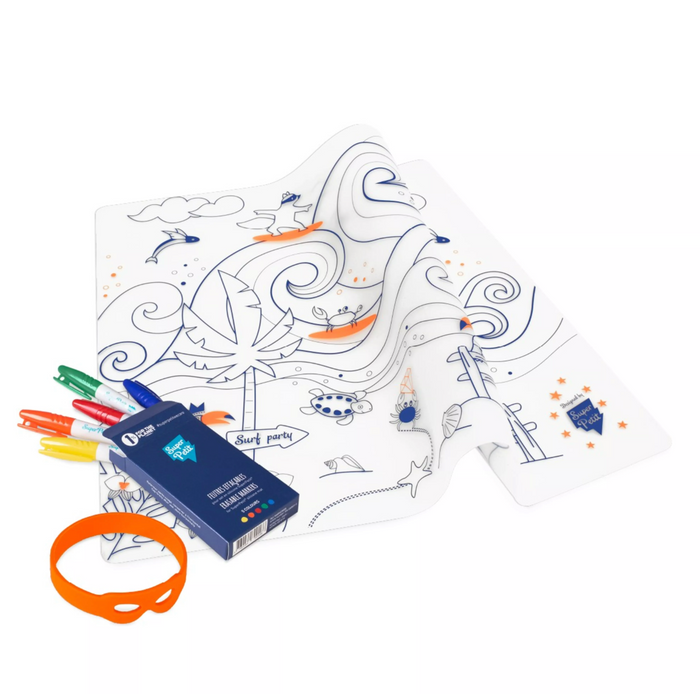 Coloriage réutilisable | Set de table Surf