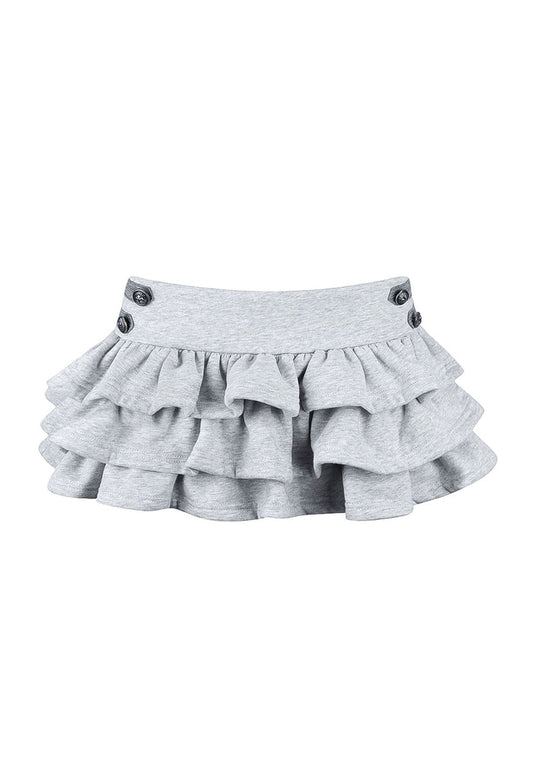 COMMAND RUFFLE MICRO SKIRT GREY MARL
