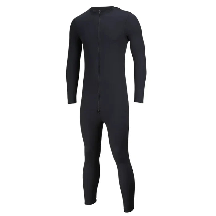 Sub Zero Cool T wicking onesie in black colour shown against a white background