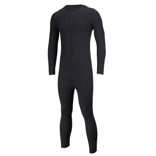 Sub Zero Cool T wicking onesie in black colour shown against a white background