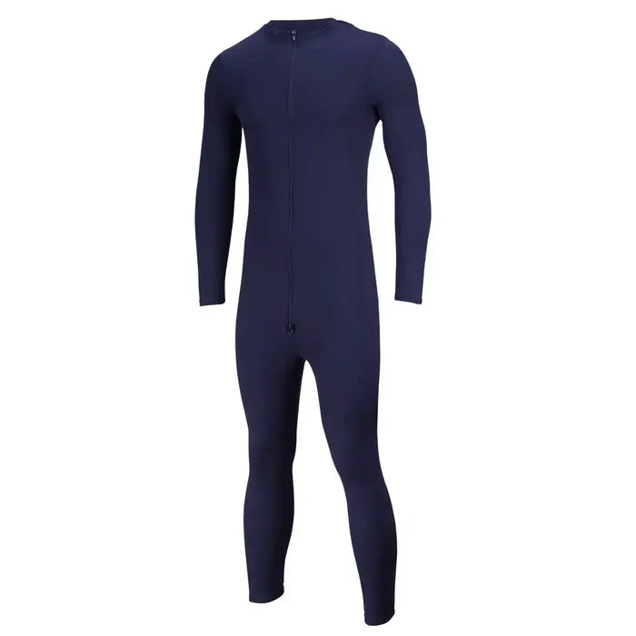 Sub Zero Cool T wicking onesie in navy colour shown against a white background