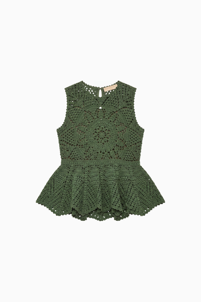 Cora Crochet Top - Sea Glass