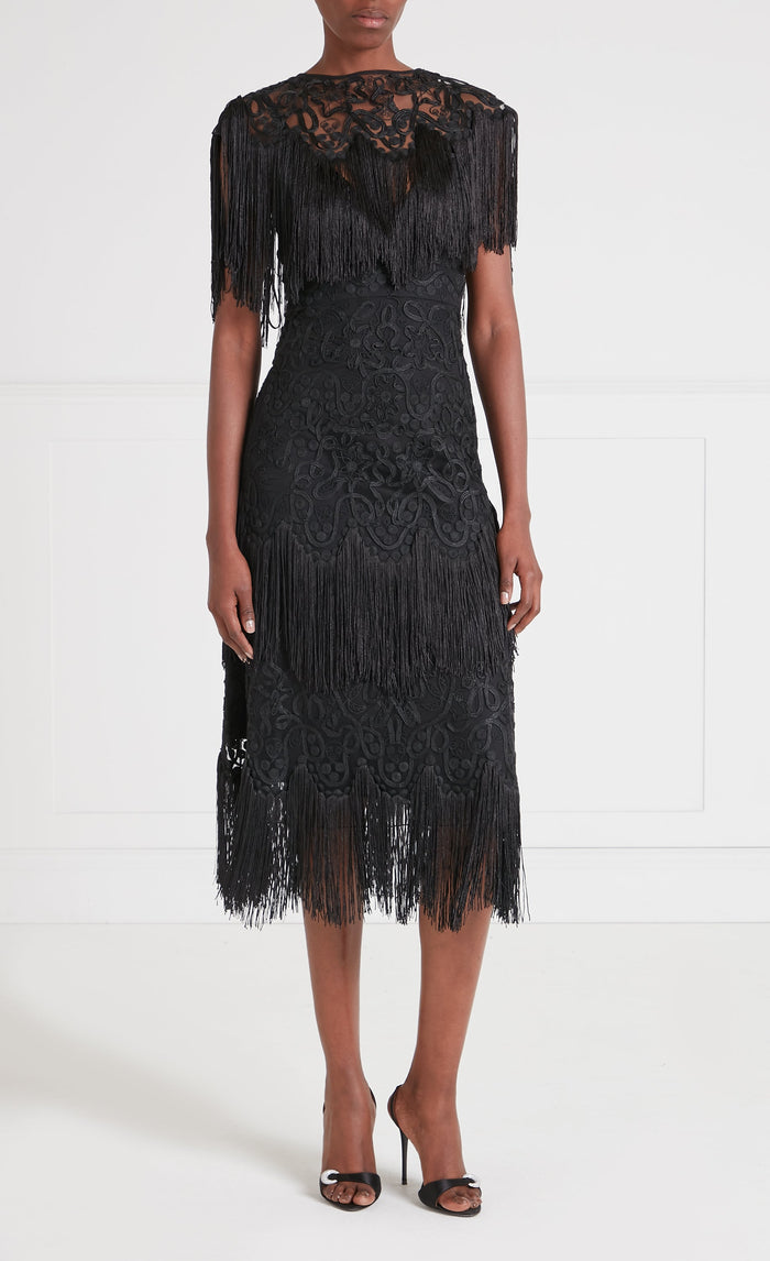 Cordelle Tassel Dress - Black