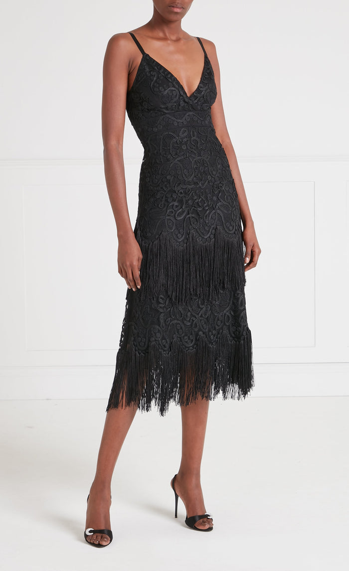 Cordelle Tassel Dress - Black