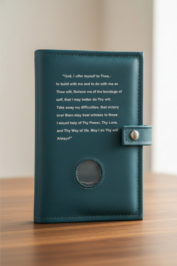 Cover-AA Double Book Cover for Regular Hardback Books – 3rd Step Prayer and Coin Holder