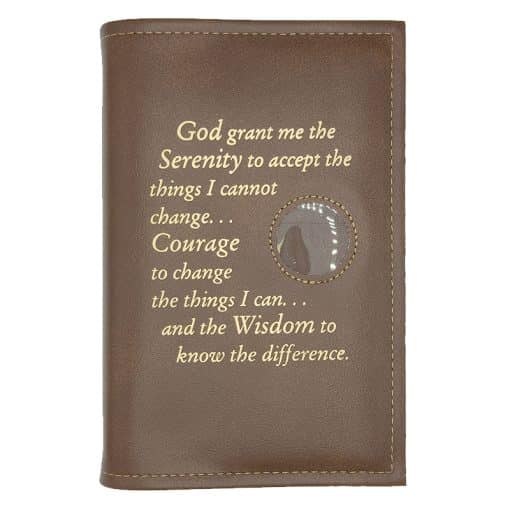 Cover-AA Single Book Cover for Hardback Book with Serenity Prayer and Coin Holder