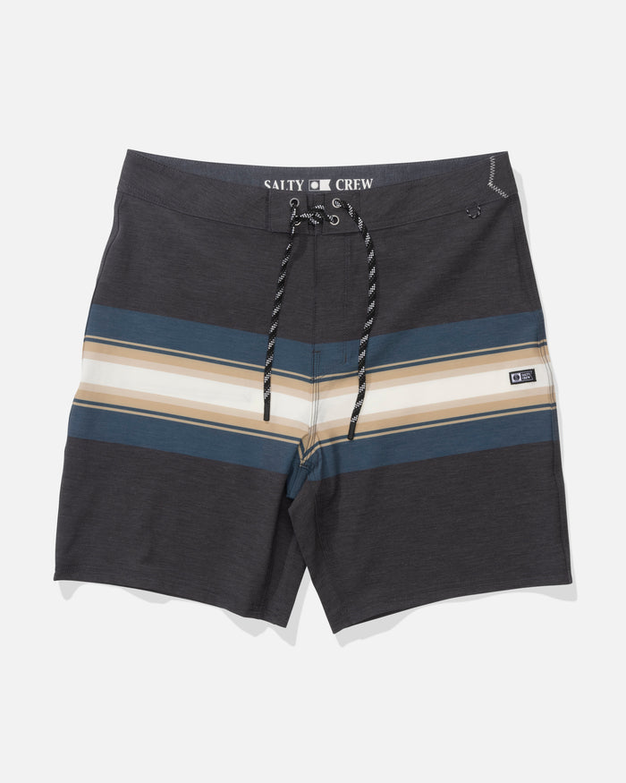 Crew Stripe Boardshort - Pirate Black