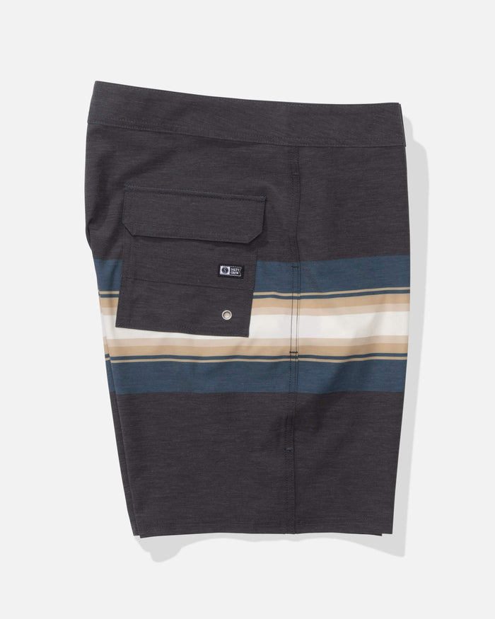 Crew Stripe Boardshort - Pirate Black