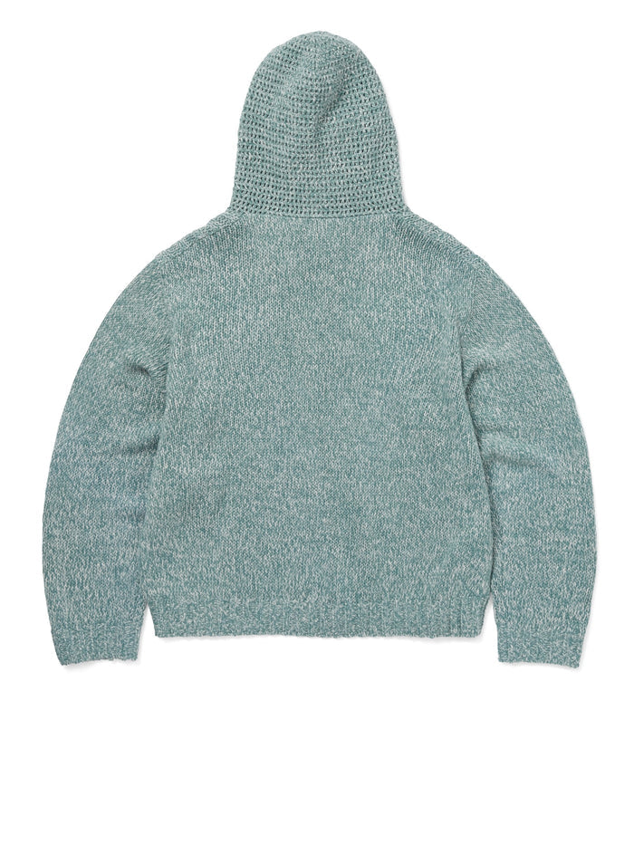 Crochet Knit Zip Up Hoodie