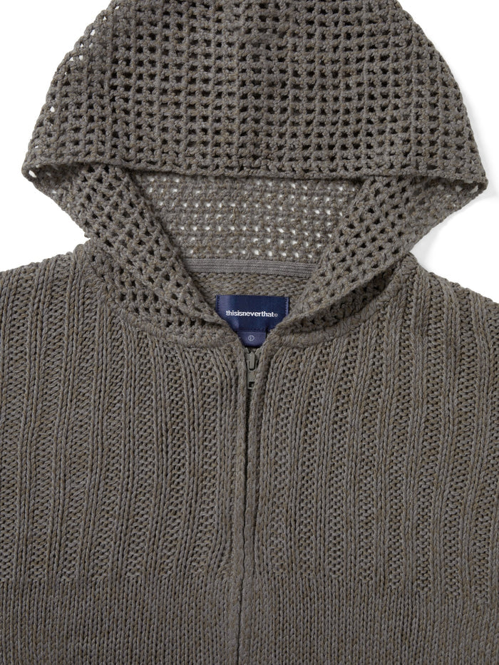 Crochet Knit Zip Up Hoodie
