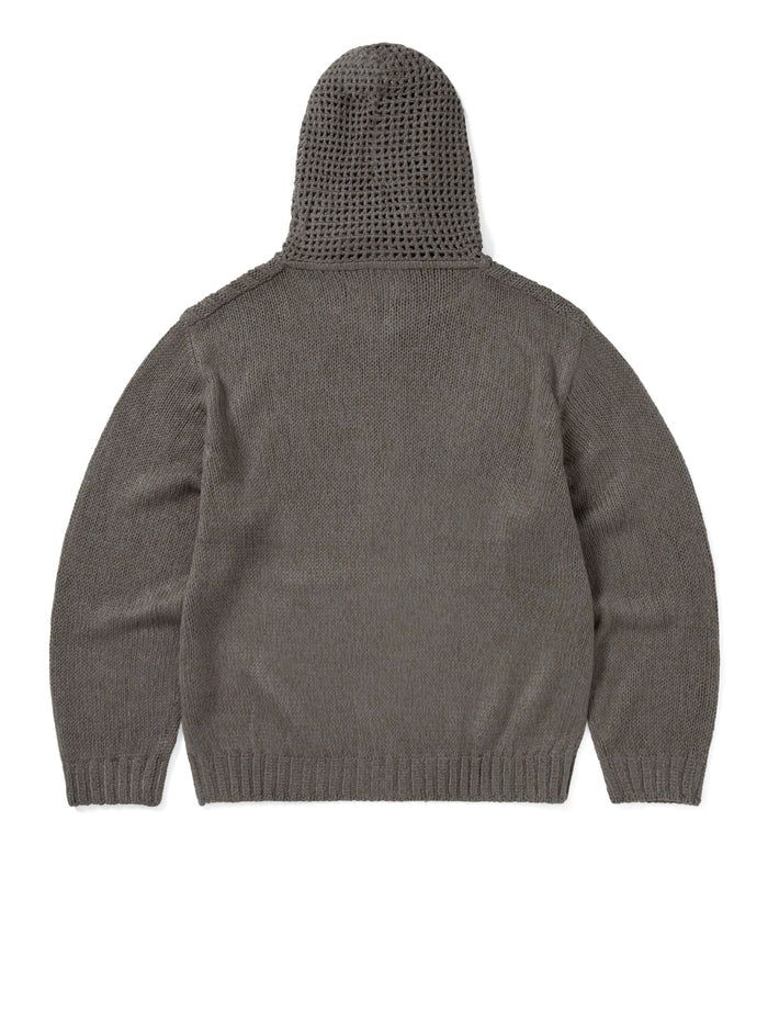 Crochet Knit Zip Up Hoodie