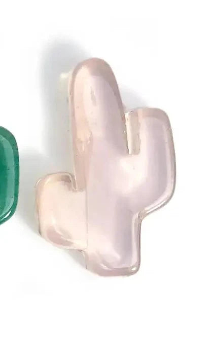Pink crystal cactus gemstone with smooth rounded edges