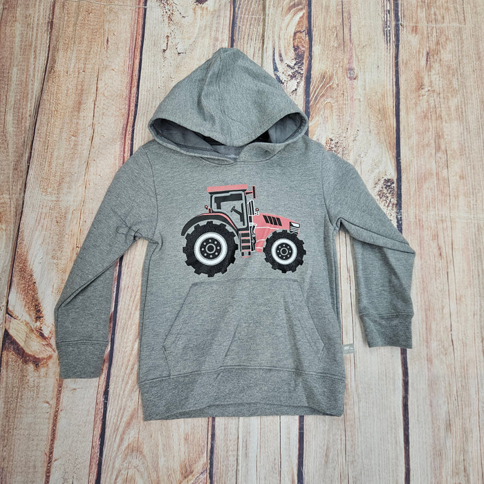CUTIE PIE BABY RED TRACTOR HOODIE HEATHER GREY PY2400002
