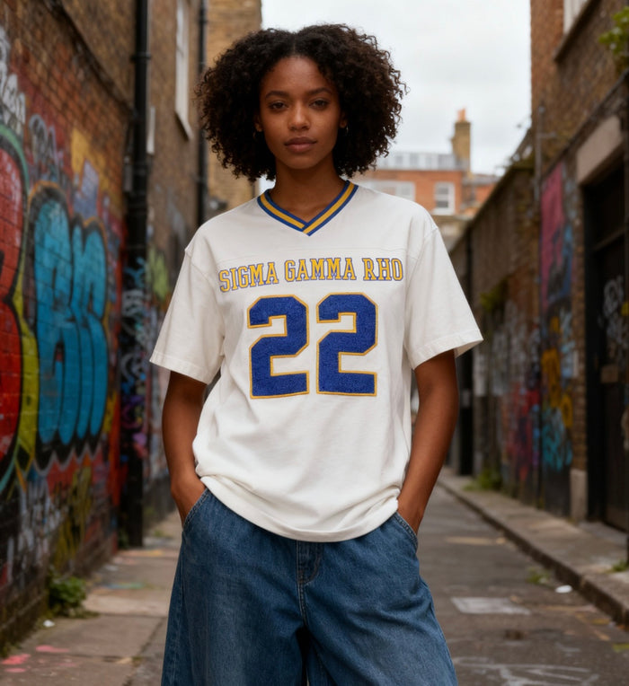 D9 - Sorority Oversize Chenille Jersey Tee