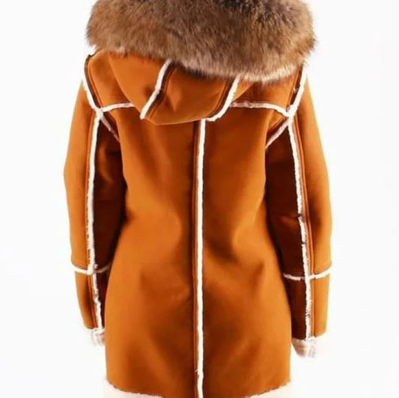 DAKOMA OUTERWEAR SHEARLING COAT TIMBER - Clique Apparel