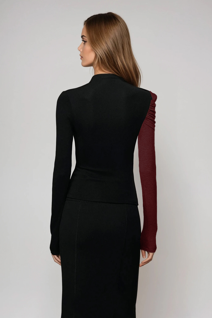 Dane Bodycon Asymmetric Top In Red