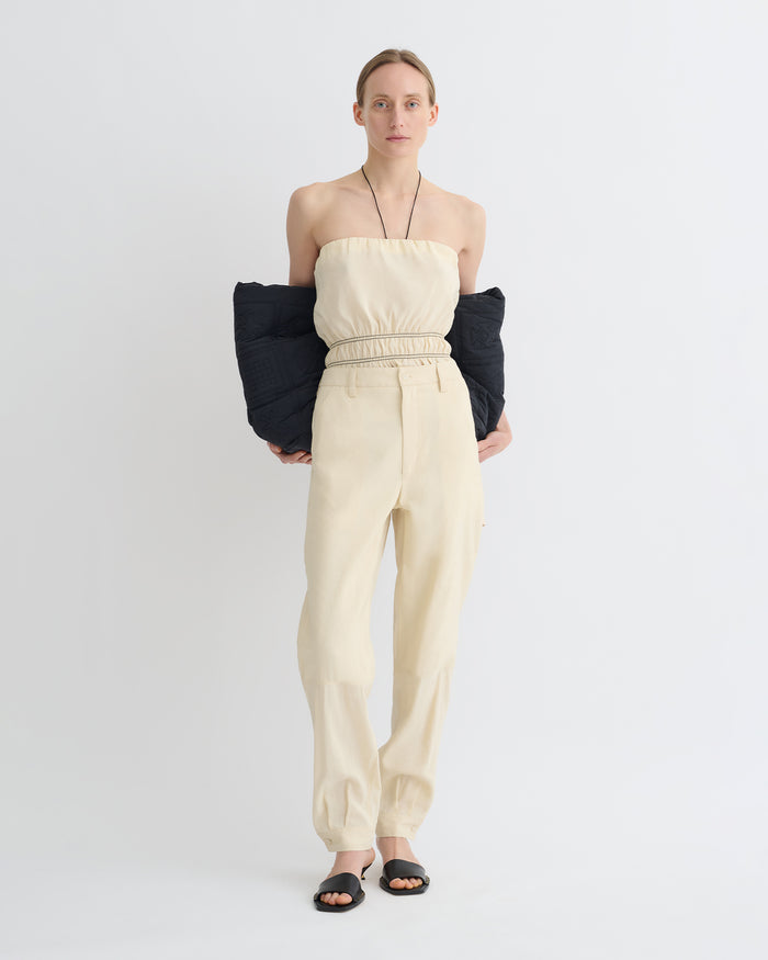 Daron - Glass Poplin Pants - Oat