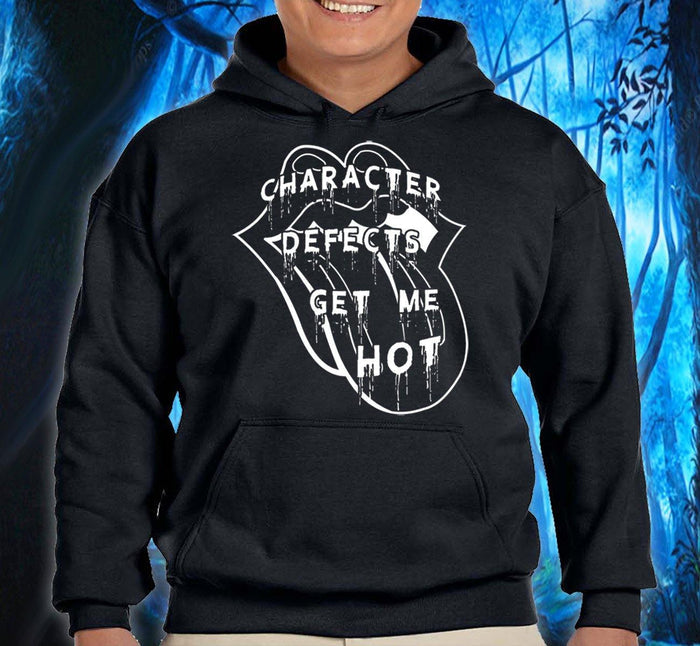 Hoodie - Defects Get Me Hot - Black - nawears