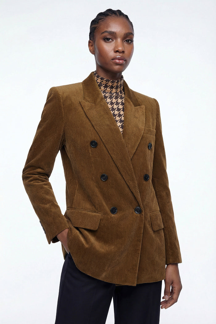 Derya Double Breasted Corduroy Blazer