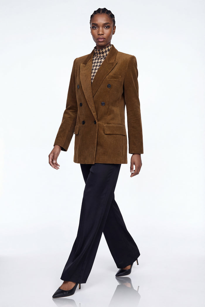 Derya Double Breasted Corduroy Blazer